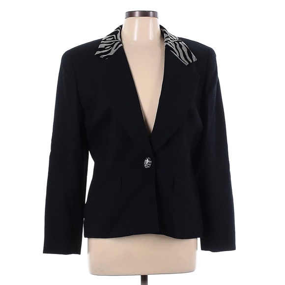 Christian Dior Animal Print Accent Blazer (Size 12)